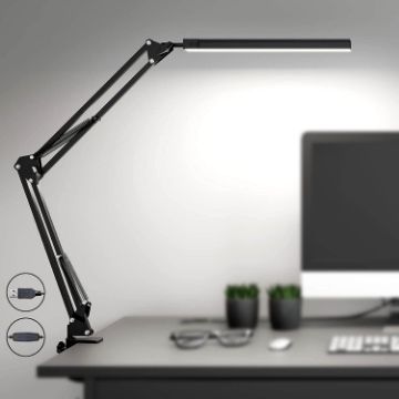 Show details for LED Desk Lamp with Clamp, Eye-Care Dimmable Reading Light, 3 Color Modes Swing Arm Lamp, USB Clip-on Table Lamp Picture of LED Desk Lamp with Clamp, Eye-Care Dimmable Reading Light, 3 Color Modes Swing Arm Lamp, USB Clip-on Table Lamp